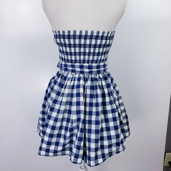 Abercrombie Fitch Strapless Fit Flare Ginham Dress - Picture 2 of 8